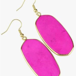 Gold and Pink Dangle Earrings